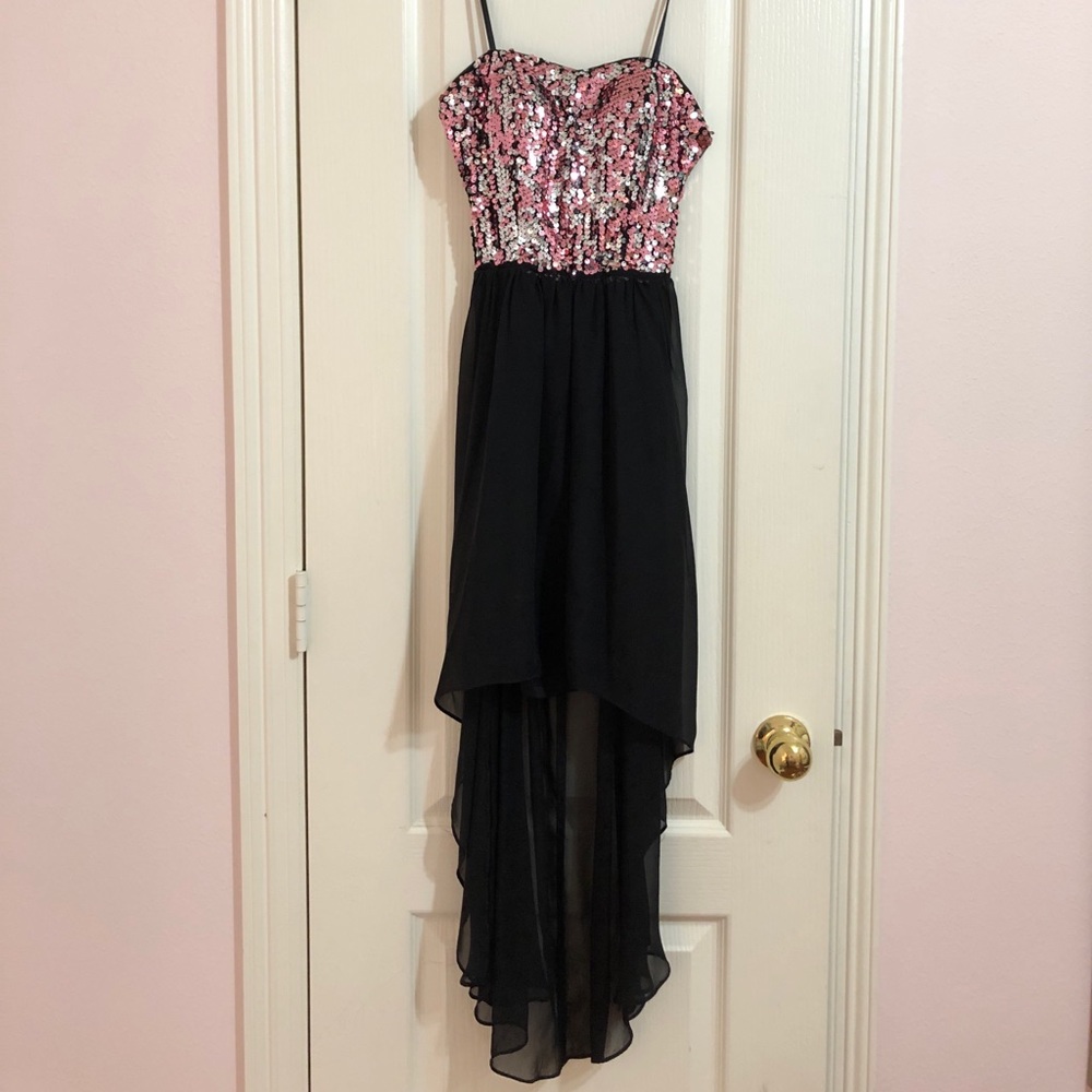 Strapless high-low formal dress!